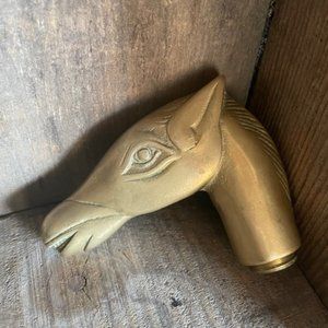 Vintage Solid Brass Horse Head Topper
